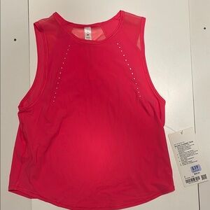 Red Muscle Crop Top with Cut Out Details